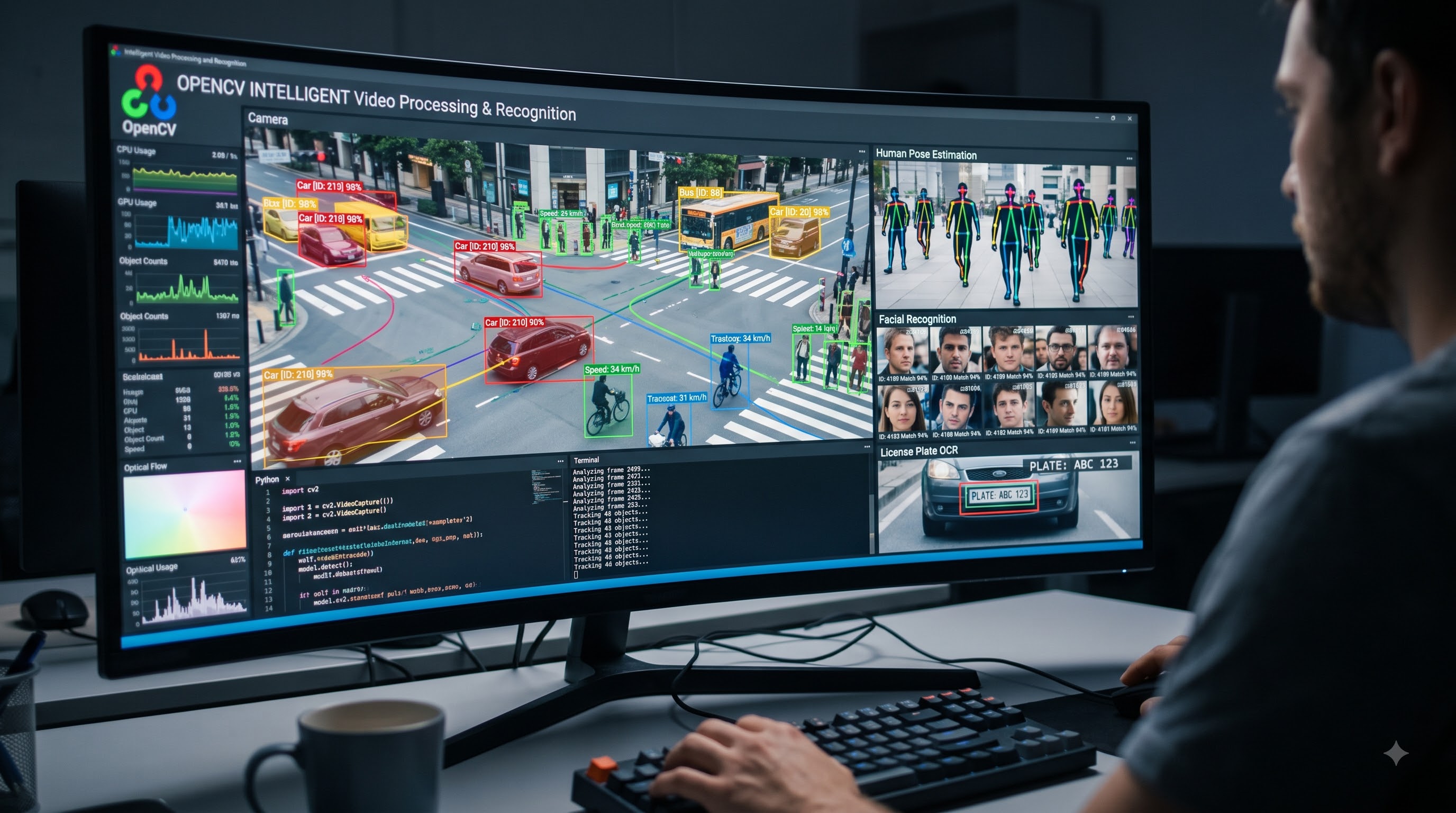 Intelligent Video Processing and Recognition using OpenCV